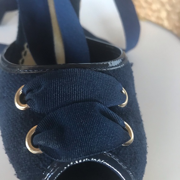 Bebe Espadrilles Navy Blue Sandals Nautical Summer Always in Style 6B - Picture 3 of 6